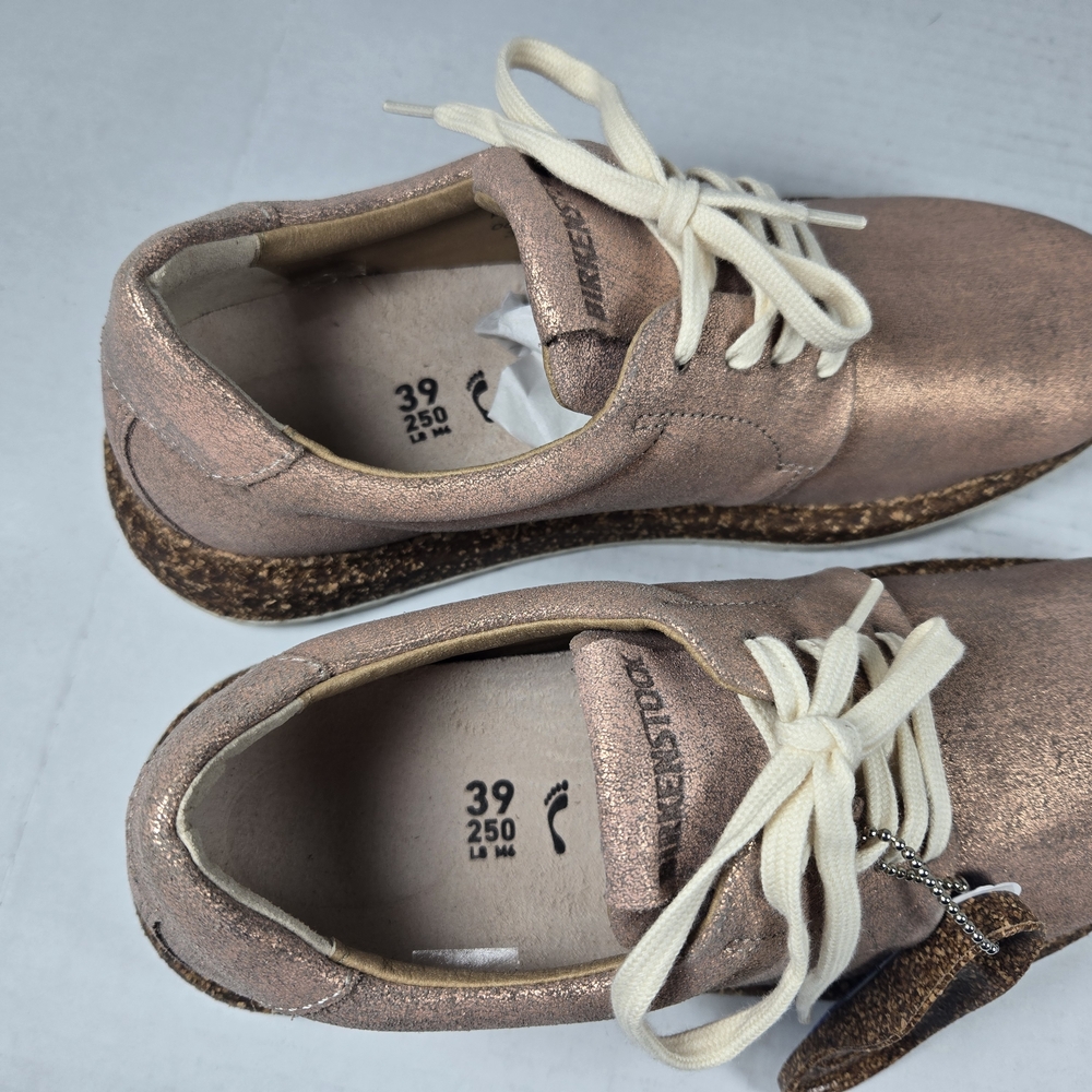 Birkenstock Wrigley Dusty Rose Metallic Sneakers Size EU 39 Narrow US Women's 8 - Picture 10 of 11